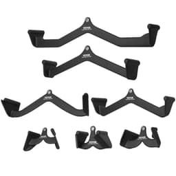 image-VEVOR LAT Pulldown Attachments, Cable Machine Rowing T-bar V-bar 7 Set, Tricep Pull Down Bar, Back Strength Training Rubber Coated Handle Grip, Bicep Curl Tricep Lat Pulldown Bar for Home Gym Fitness