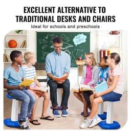 image-VEVOR Kids Wobble Chair, Active Chair with Sponge Cushion, Wobble Stool Improves Focus, Posture and Calm Children, Ideal for Schools and Home, Age 7-14, Blue