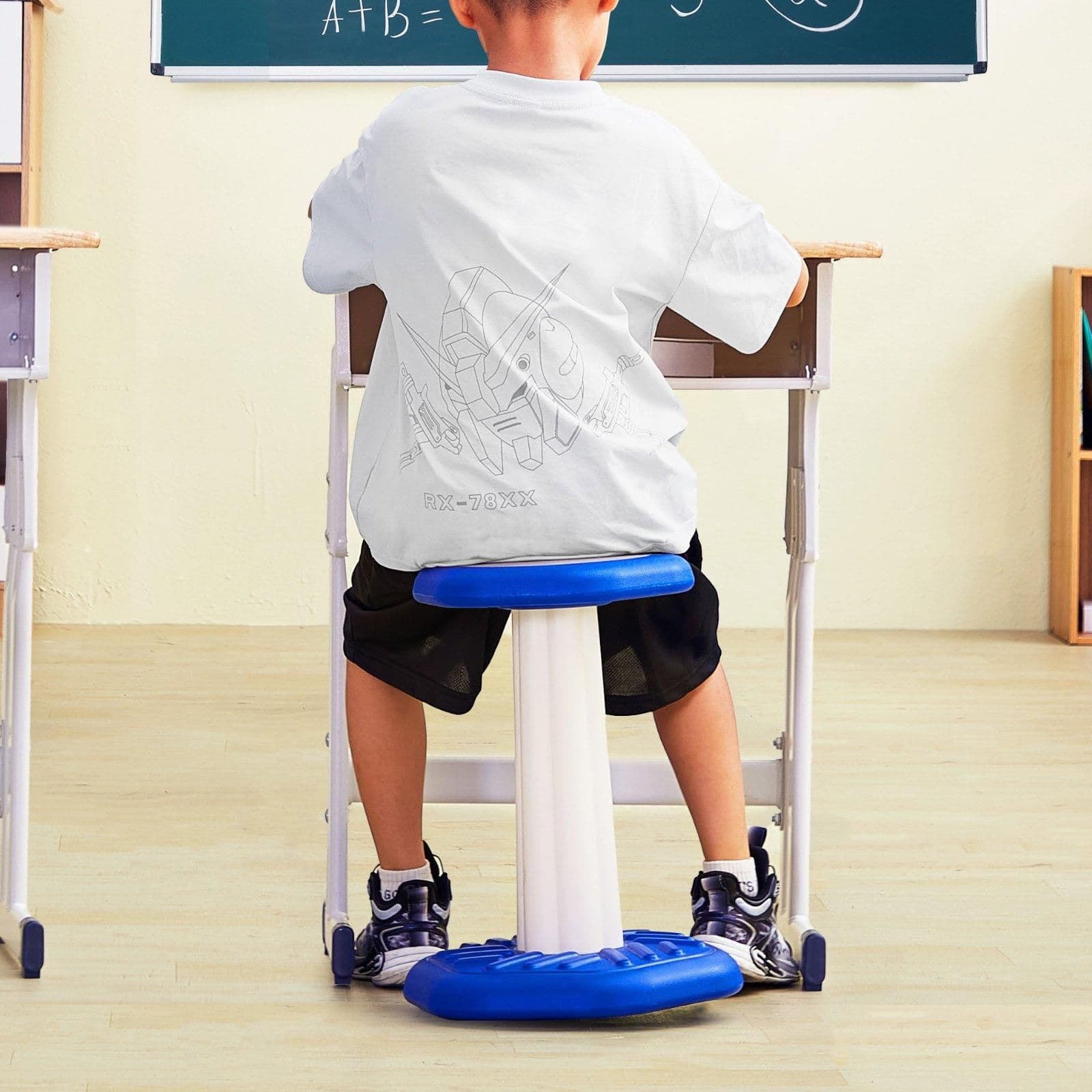 image-VEVOR Kids Wobble Chair, Active Chair with Sponge Cushion, Wobble Stool Improves Focus, Posture and Calm Children, Ideal for Schools and Home, Age 7-14, Blue