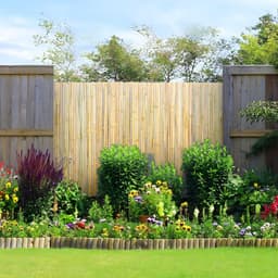 image-VEVOR Natural Rolled Bamboo Fence, Eco-Friendly Bamboo Privacy Fence 4 ft H x 6 ft L x 0.75 in D. , Decorative Bamboo Privacy Screen for Garden, Backyard, Balcony, Patio, Pool Side