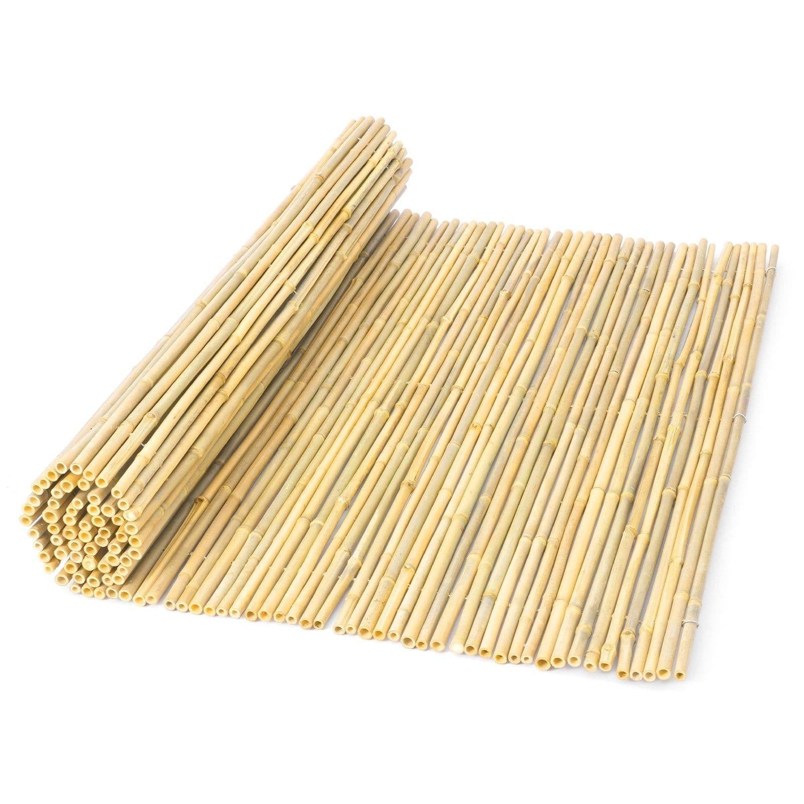 image-VEVOR Natural Rolled Bamboo Fence, Eco-Friendly Bamboo Privacy Fence 4 ft H x 6 ft L x 0.75 in D. , Decorative Bamboo Privacy Screen for Garden, Backyard, Balcony, Patio, Pool Side