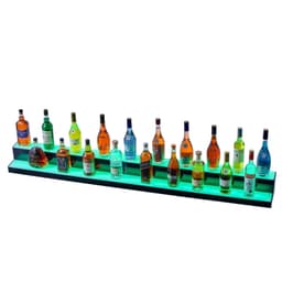 image-VEVOR LED Lighted Liquor Bottle Display, 2 Tiers 72 Inch Commercial Illuminated Home Bar Shelf, 2 Steps Whiskey Rack Stand, Acrylic Drink Shelves with RF Remote & App Control, and Multicolor lighting