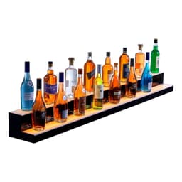 image-VEVOR LED Lighted Liquor Bottle Display, 2 Tiers 72 Inch Commercial Illuminated Home Bar Shelf, 2 Steps Whiskey Rack Stand, Acrylic Drink Shelves with RF Remote & App Control, and Multicolor lighting