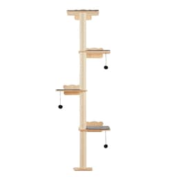 image-VEVOR 4 Tiers Cat Tree, Cat Wall Furniture Set with 4 Jumping Boards, Wall-Mounted Cat Floating Shelf up to 40 lbs, 12 mm Pine Wood Cat Perch for Sleeping, Playing, and Climbing