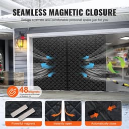 image-VEVOR Garage Door Screen for Winter 9.28 x 7.15 ft Garage Door Insulation Kit