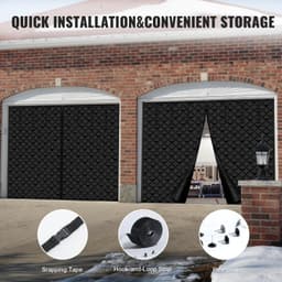 image-VEVOR Garage Door Screen for Winter 9.28 x 7.15 ft Garage Door Insulation Kit