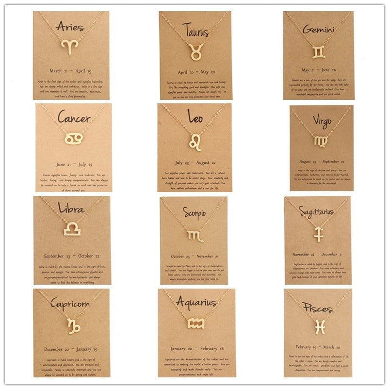 image-Factory direct sale twelve constellation alloy pendant necklace jewelry wholesale christmas gifts