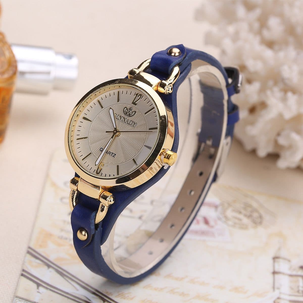 image-explosive quartz watch ladies leather thin strap pure color fashion women's gift watch women one piece dropshipping