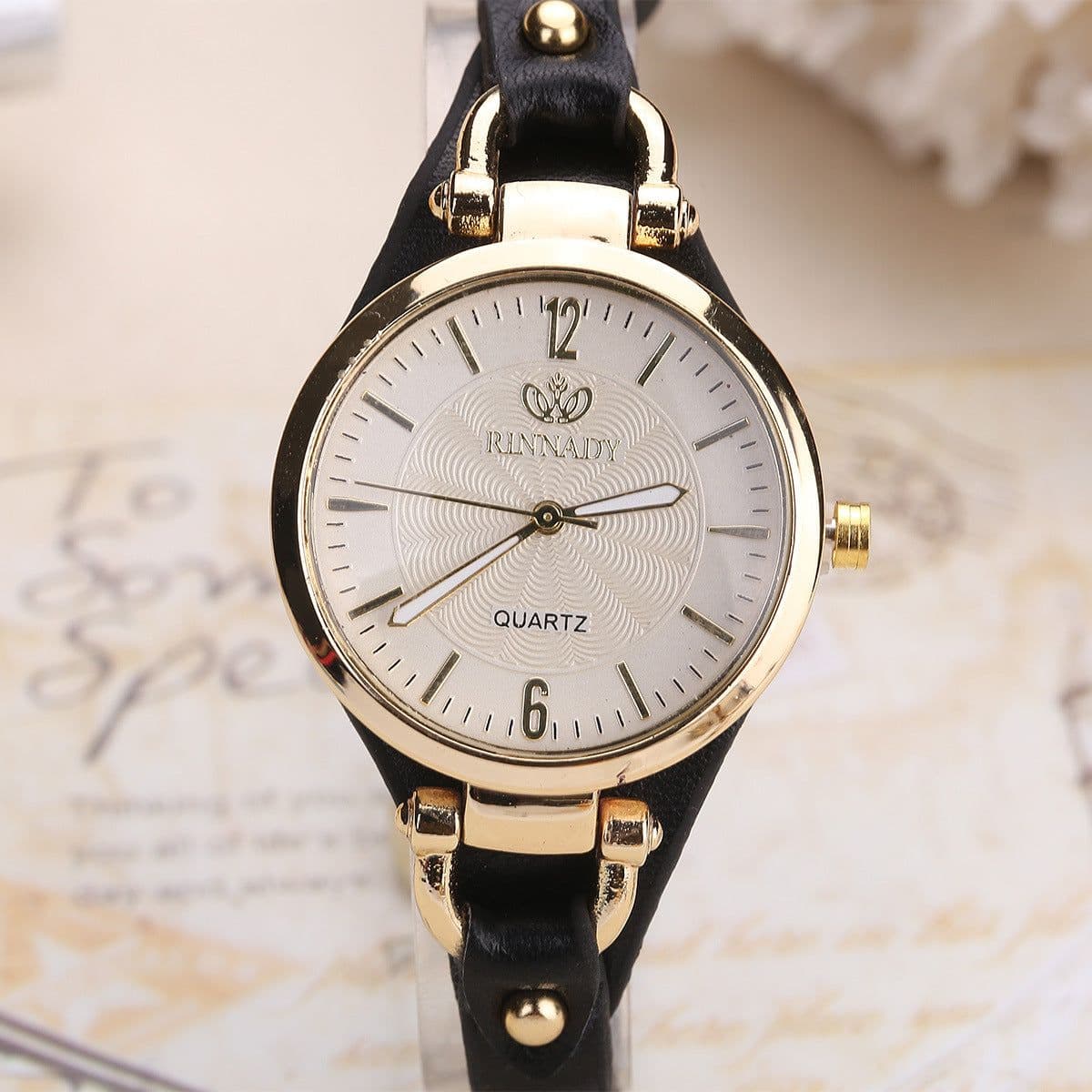 image-explosive quartz watch ladies leather thin strap pure color fashion women's gift watch women one piece dropshipping