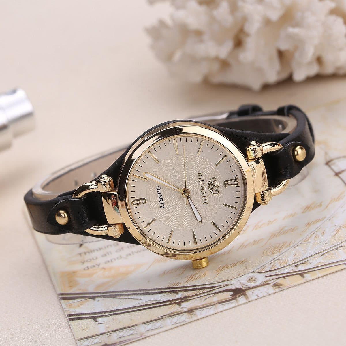 image-explosive quartz watch ladies leather thin strap pure color fashion women's gift watch women one piece dropshipping