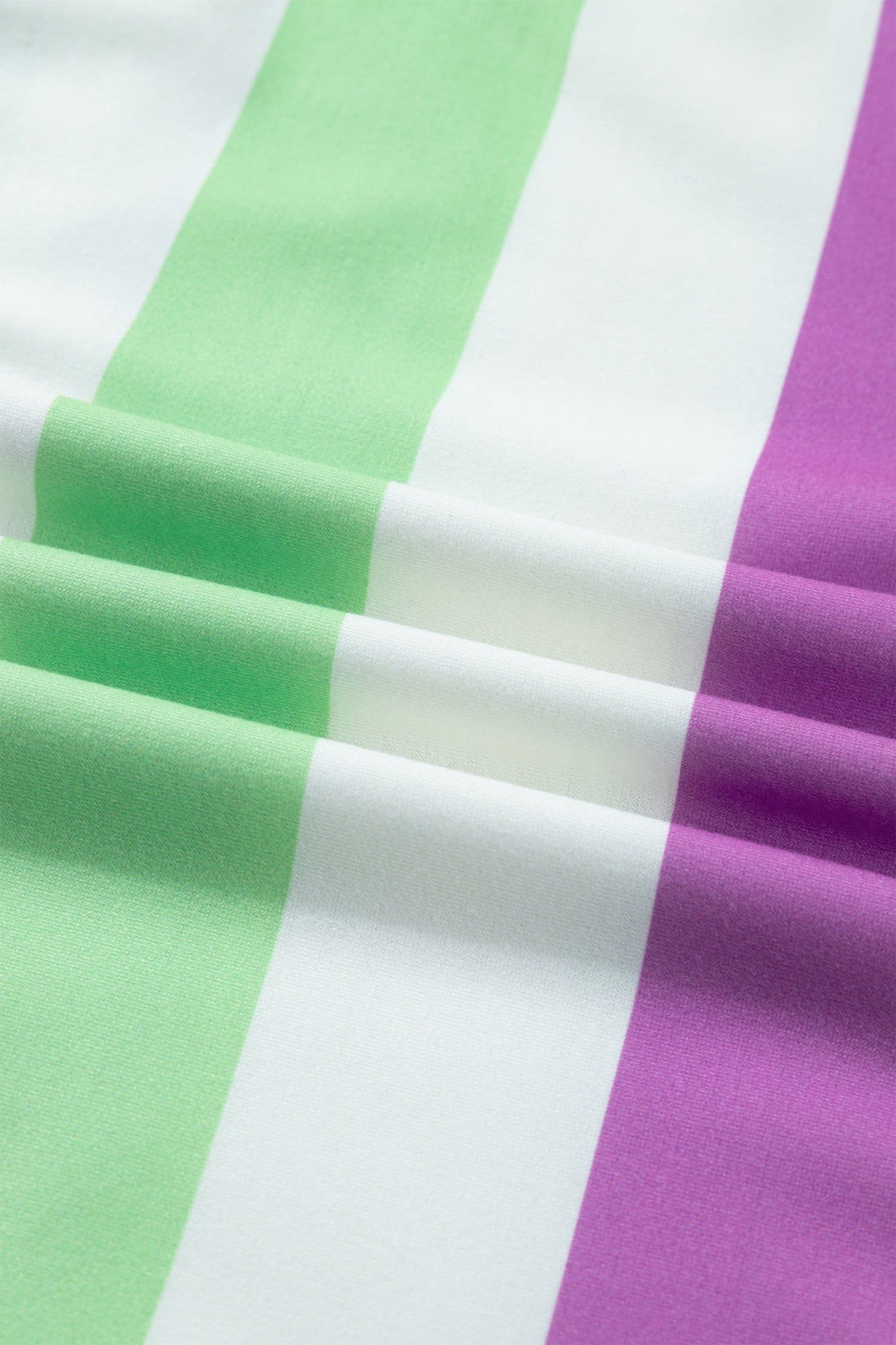 image-Green Stripe Lucky Clover Embroidered Graphic Dolman Loose Tee