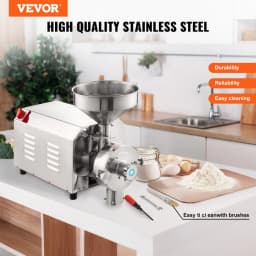 image-VEVOR Soybean Grinder Commercial Grinding Machine for Spices 3000W Corn Mill Grinder 100 KG/H Stainless Steel Corn Grinder Industrial Flour Milling Machine for Pepper Soybean Peanut Corn Grains