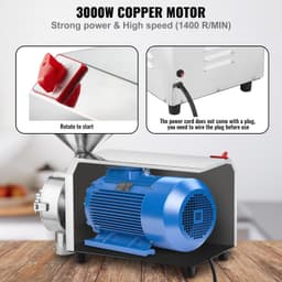 image-VEVOR Soybean Grinder Commercial Grinding Machine for Spices 3000W Corn Mill Grinder 100 KG/H Stainless Steel Corn Grinder Industrial Flour Milling Machine for Pepper Soybean Peanut Corn Grains