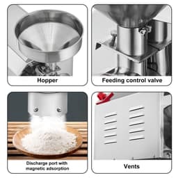 image-VEVOR Soybean Grinder Commercial Grinding Machine for Spices 3000W Corn Mill Grinder 100 KG/H Stainless Steel Corn Grinder Industrial Flour Milling Machine for Pepper Soybean Peanut Corn Grains