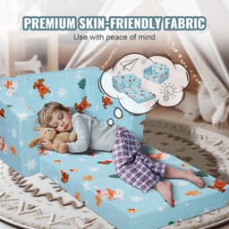 image-VEVOR Kids Couch, 2-in-1 Toddler Chairs Comfy, Toddler Couch Sofa Bed Fold Out, Convertible Sofa to Lounger, Kids Chair Seat Playroom Furniture for Kids Girls & Boys, Sky Blue