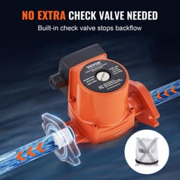 image-VEVOR UPS15-58FC Hot Water Recirculating Pump, 110V, 82W 17 GPM Hot Water Circulation Pump, 1" NPT Flange 3-Speed Circulator Pump, Quiet Operation Circulator Pump for Home Water Heater System