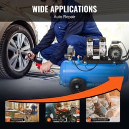image-VEVOR Air Compressor Motor, 2HP 5.2CFM @ 90PSI Oil Free Air Compressor Pump & Max. 145PSI Pressure, 78dB Ultra-Quiet Compressor Motor for Auto Repair, Tire Inflation, Spray Painting, Woodwork Nailing