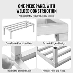 image-VEVOR Aluminum Dunnage Rack, 48” x 20” Commercial Food Floor Rack, 12” Off the Floor, 1800 lbs Capacity All-Welded Aluminum Storage Rack, for Storage in Restaurants, Kitchens, Garages and Vehicles