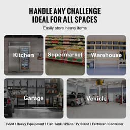 image-VEVOR Aluminum Dunnage Rack, 48” x 20” Commercial Food Floor Rack, 12” Off the Floor, 1800 lbs Capacity All-Welded Aluminum Storage Rack, for Storage in Restaurants, Kitchens, Garages and Vehicles