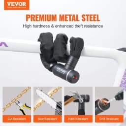 image-VEVOR Bike Chain Lock, 2.79 Ft Combination Bicycle Chain Lock with 2 Keys, Heavy Duty Anti-Theft High Security Bike Locks, Perfect for Bike, Motorcycle, Scooter, Bicycle, Door, Fence or Gate, 8mm