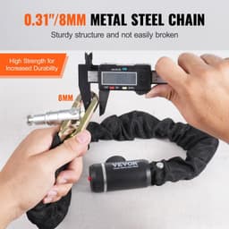image-VEVOR Bike Chain Lock, 2.79 Ft Combination Bicycle Chain Lock with 2 Keys, Heavy Duty Anti-Theft High Security Bike Locks, Perfect for Bike, Motorcycle, Scooter, Bicycle, Door, Fence or Gate, 8mm