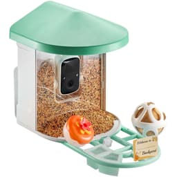 image-VEVOR Smart Bird Feeder with Camera, 2K HD AI Identify 10,000+ Bird Species, Solar-Powered Bird Watching Camera with Auto Capture & Instant Notify, Wireless Outdoor Ideal Gift for Bird Lovers (Green)