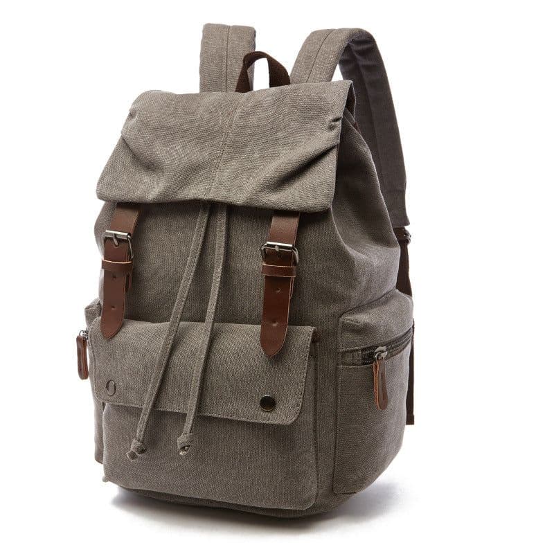 image-Canvas Army Green Backpack Computer Bag Korean Trendy Travel Backpack Womens