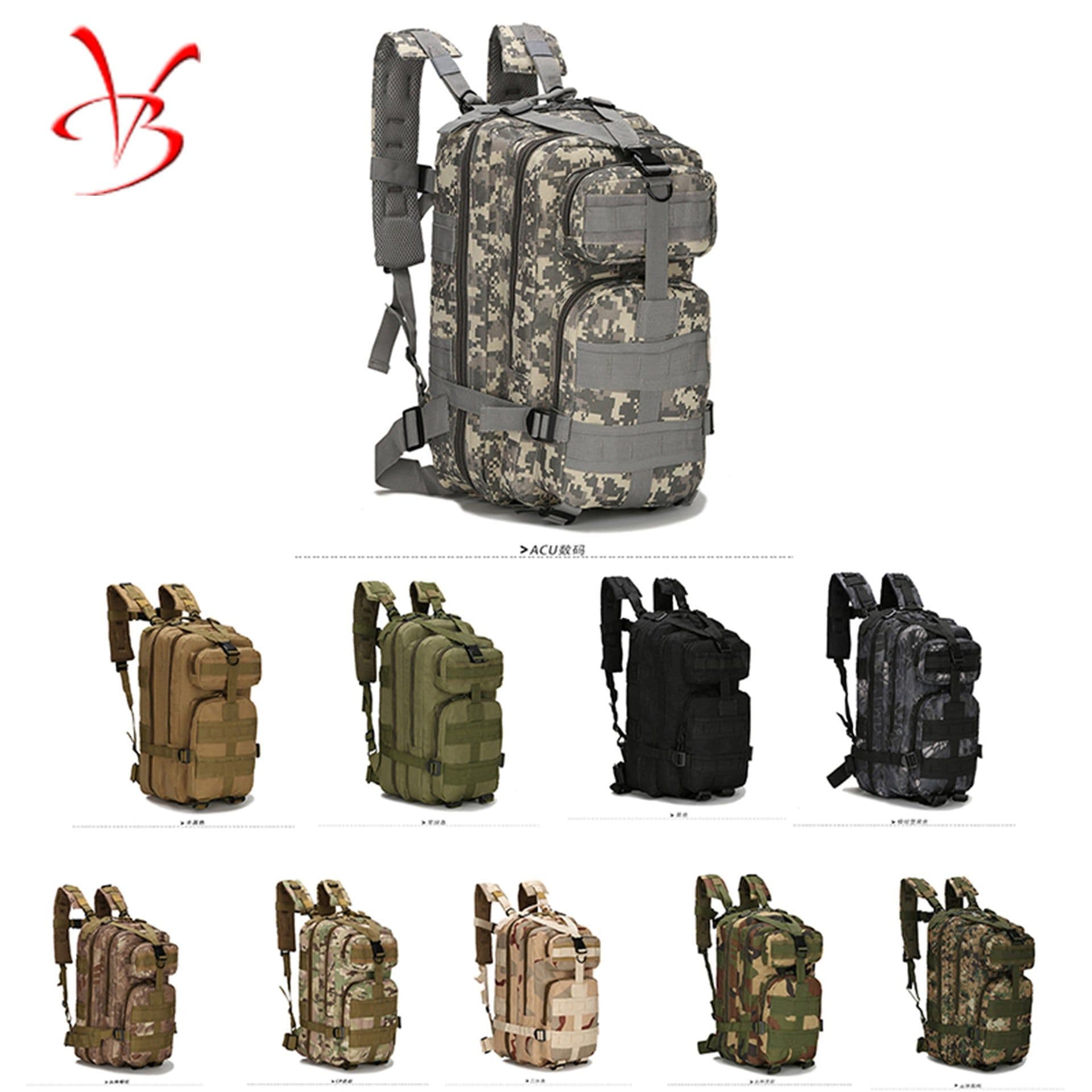 image-Tactical 30L Backpack - Military Camouflage Oxford Waterproof Outdoor Bag