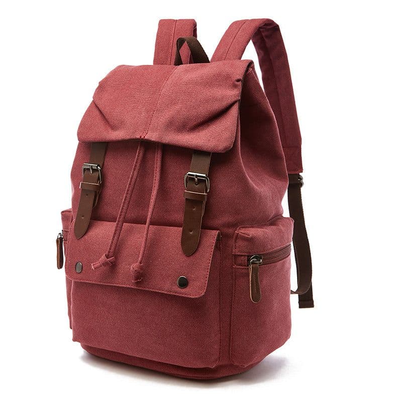 image-Canvas Army Green Backpack Computer Bag Korean Trendy Travel Backpack Womens