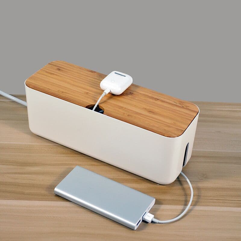 image-Multifunctional wire storage box charger power cord hidden mobile phone computer tablet socket extension cord organizer