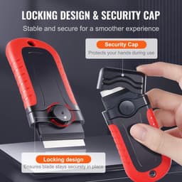 image-VEVOR Razor Blade Scraper Tool with 15 Blades and Security Cap
