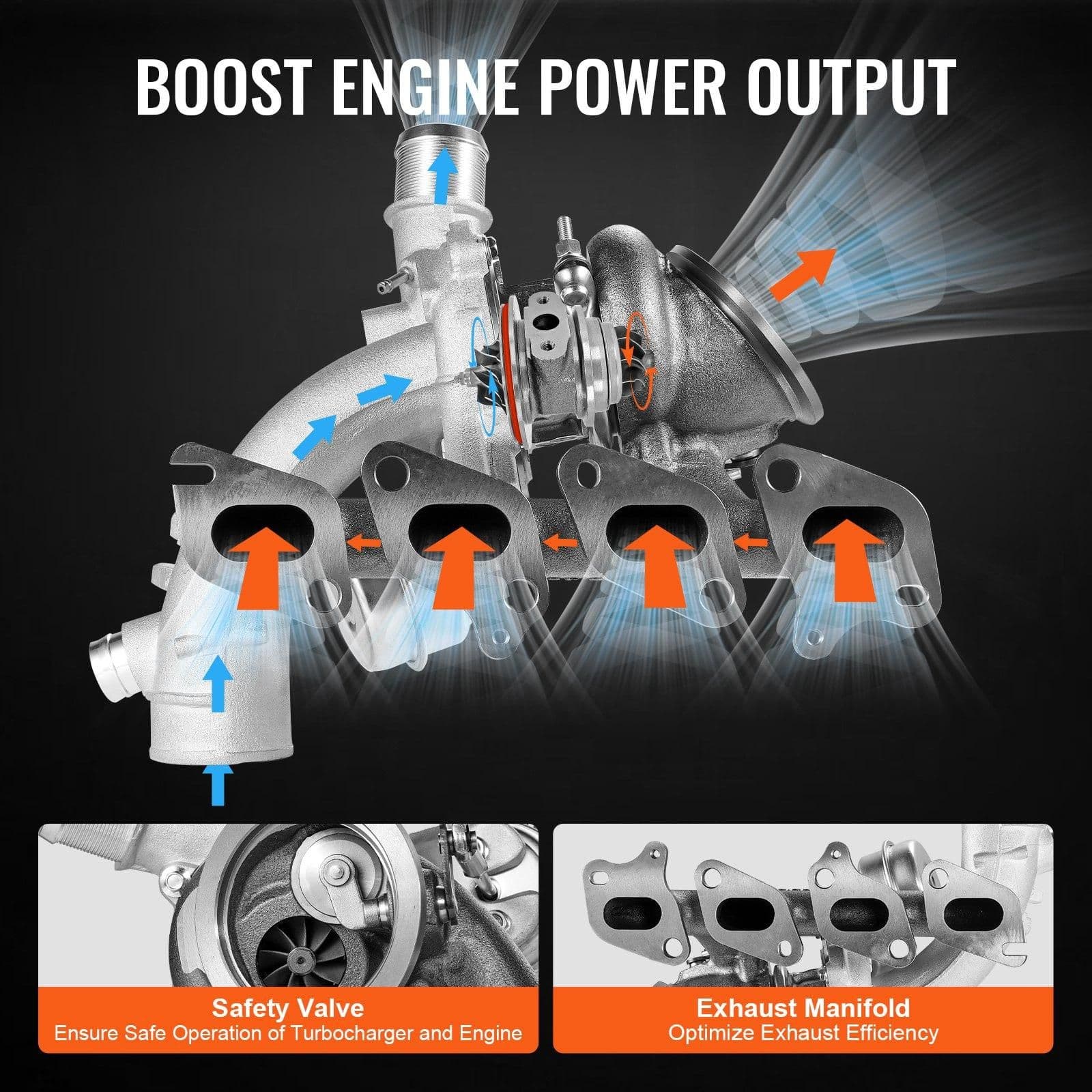 image-VEVOR Turbo Turbocharger Kit for Engines Chevy Chevrolet Cruze 2011-2019 1.4T