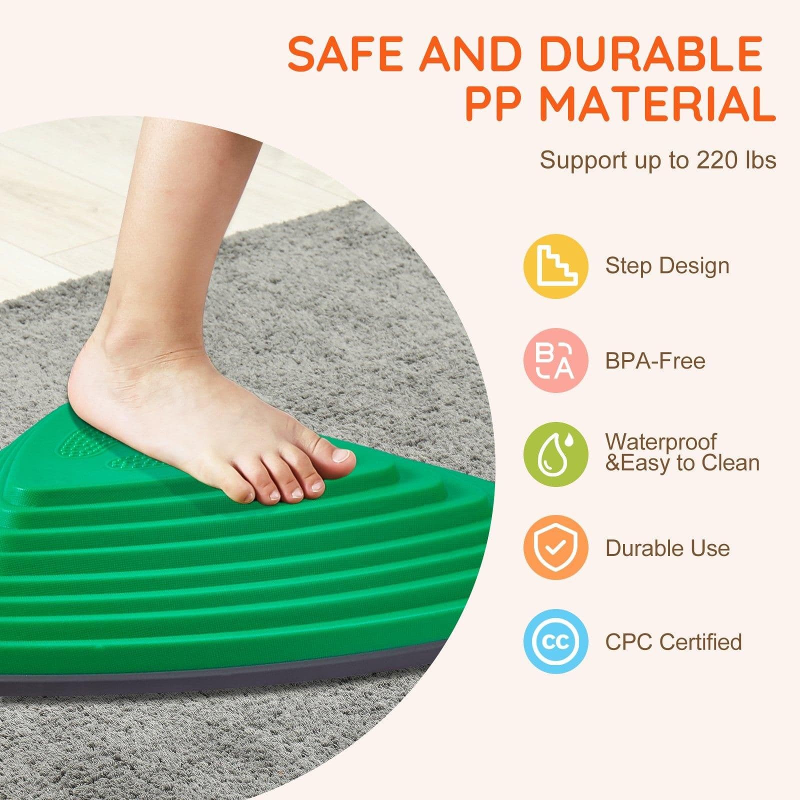 image-VEVOR Balance Stepping Stones for Kids, 12 PCS, Up to 220 lbs, Non-Slip Toddlers Sensory Stepping Stones, Obstacle Course Coordination Game Toys Indoor or Outdoor Play for Children Aged 3 4 5 6 7 8+