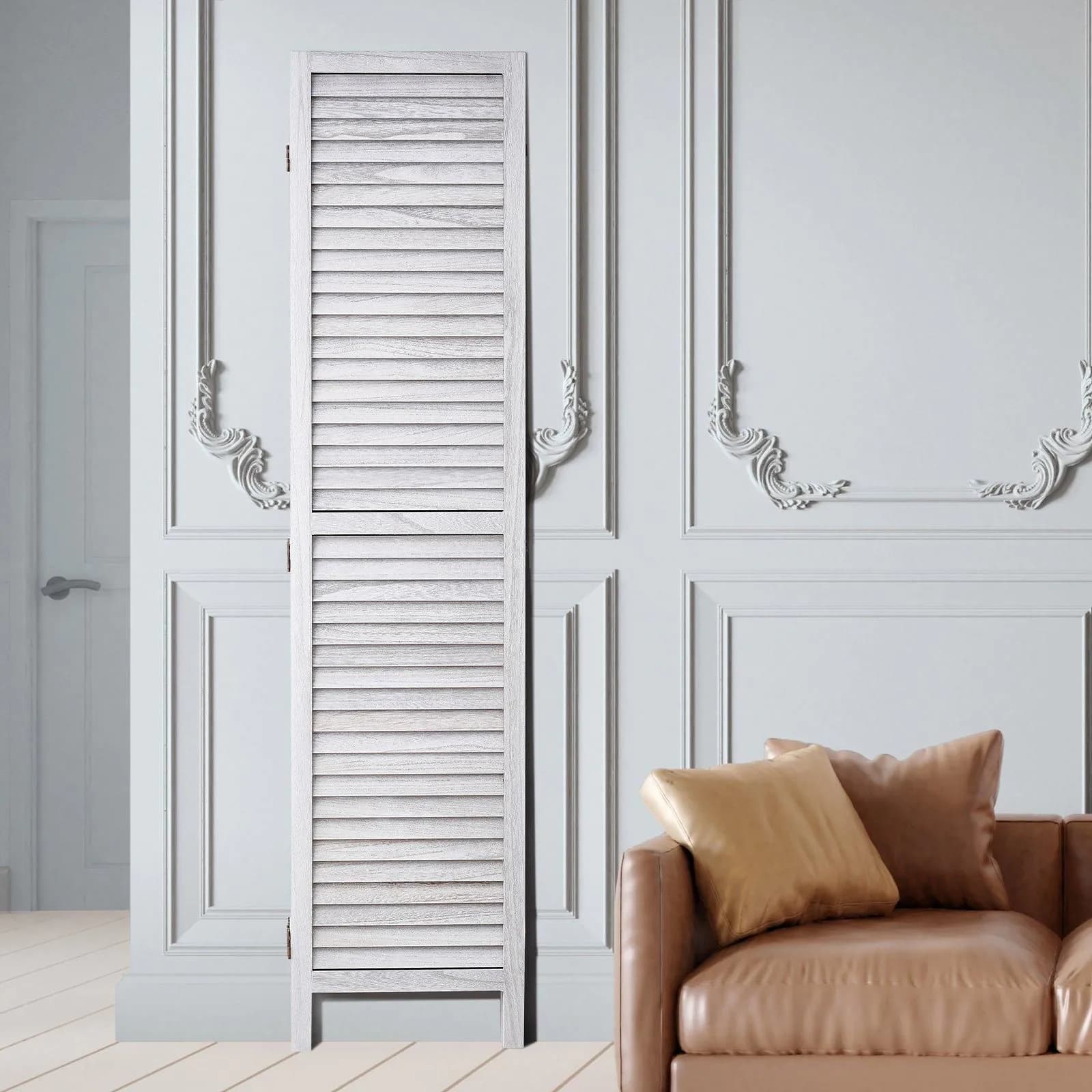 image-VEVOR Wood Room Divider, 8 Panel Wood Folding Privacy Screen, 66.9 Inches Tall Indoor Louvered Wooden Partition, Portable Decoration Screen, for Room Separation, Home, Office, Restaurant & Bedroom