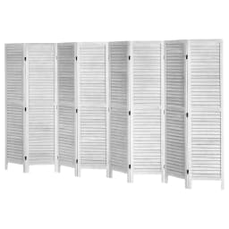 image-VEVOR Wood Room Divider, 8 Panel Wood Folding Privacy Screen, 66.9 Inches Tall Indoor Louvered Wooden Partition, Portable Decoration Screen, for Room Separation, Home, Office, Restaurant & Bedroom