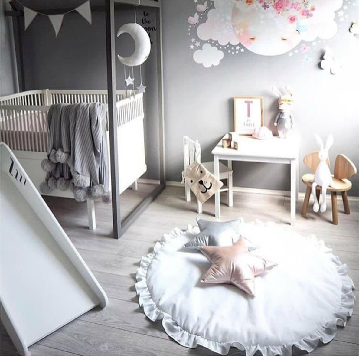 image-Children's baby play blanket ins lace solid color crawling mat, stroller is air-conditioned quilt, children's room decoration