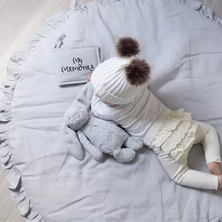 image-Children's baby play blanket ins lace solid color crawling mat, stroller is air-conditioned quilt, children's room decoration