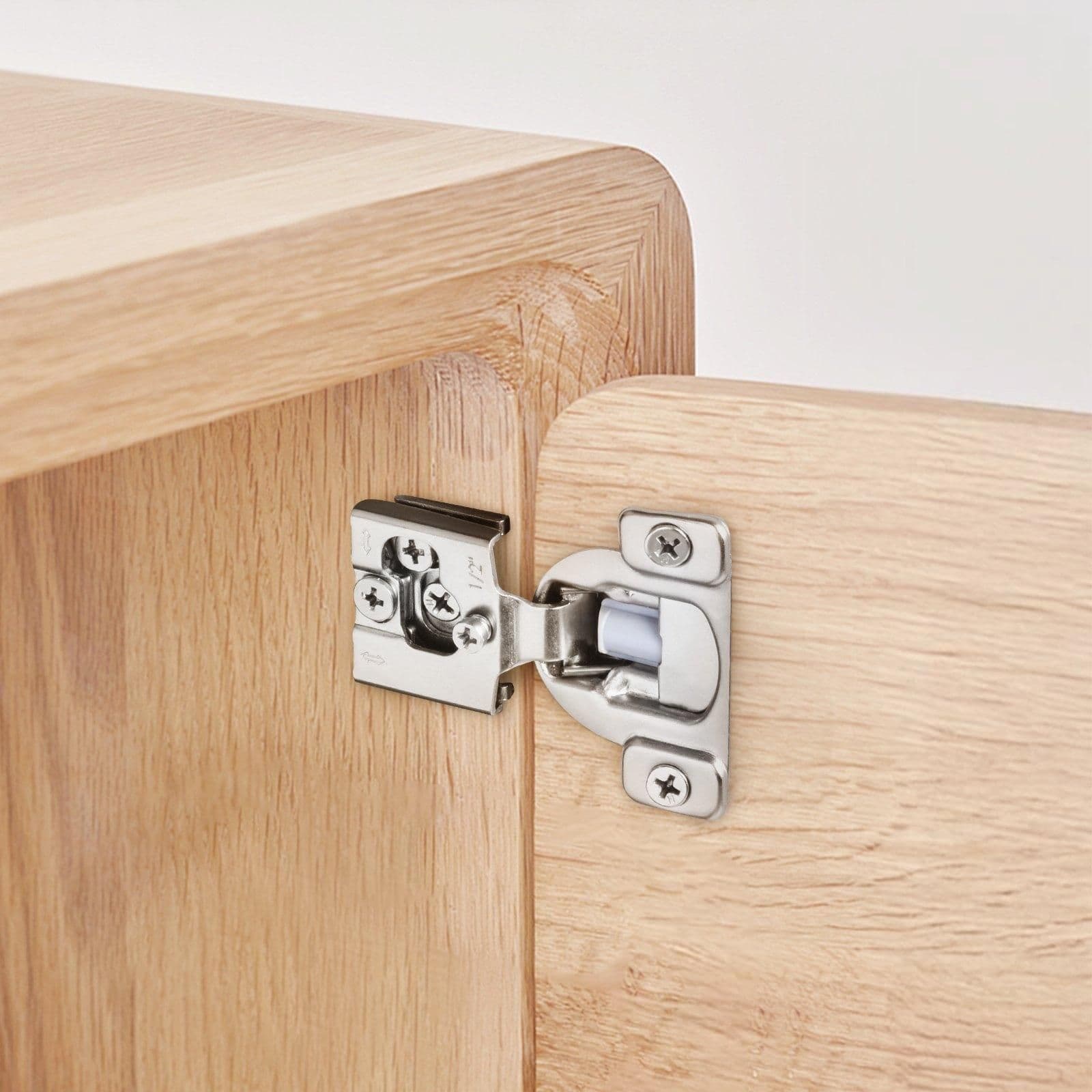 image-VEVOR Cabinet Hinges, 40 Packs Partial Overlay Kitchen Cabinet Door Hinges, 105 Degree Opening Angel Soft Close Concealed Cupboard Hinges for Framed Cabinet Type, with Mounting Screws