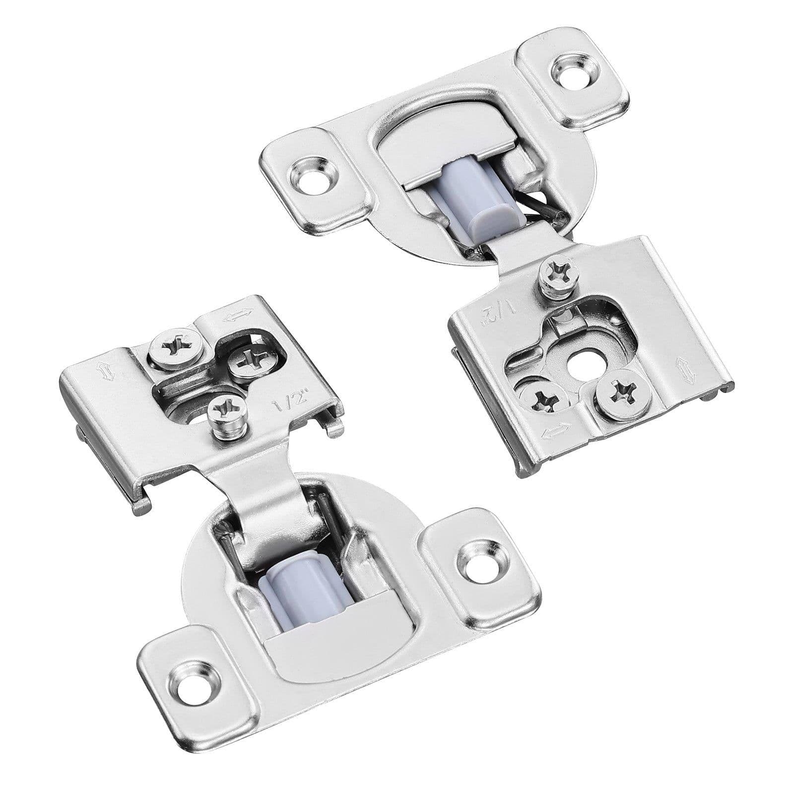 image-VEVOR Cabinet Hinges, 40 Packs Partial Overlay Kitchen Cabinet Door Hinges, 105 Degree Opening Angel Soft Close Concealed Cupboard Hinges for Framed Cabinet Type, with Mounting Screws