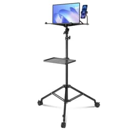 image-VEVOR Projector Stand with Wheels, Laptop Stand Tripod Adjustable Height from 31.3 to 67.3", Projector Tripod Stand with 2 Trays & Gooseneck Phone Holder, for Outdoor Movies, Home, Office or Studio