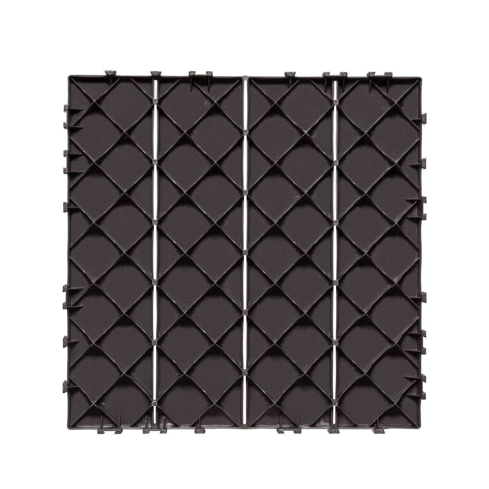 image-VEVOR Interlocking Deck Tiles, 36 Pack,11.6"x11.6" 36 sq. ft Plastic Waterproof Outdoor Flooring All Weather Use, Patio Floor Decking Covering Tiles for Porch Poolside Balcony Backyard, Dark Brown