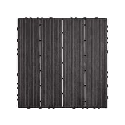 image-VEVOR Interlocking Deck Tiles, 36 Pack,11.6"x11.6" 36 sq. ft Plastic Waterproof Outdoor Flooring All Weather Use, Patio Floor Decking Covering Tiles for Porch Poolside Balcony Backyard, Dark Brown