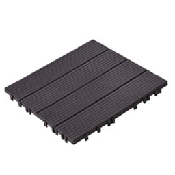 image-VEVOR Interlocking Deck Tiles, 36 Pack,11.6"x11.6" 36 sq. ft Plastic Waterproof Outdoor Flooring All Weather Use, Patio Floor Decking Covering Tiles for Porch Poolside Balcony Backyard, Dark Brown