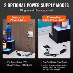 image-VEVOR LED Lighted Liquor Bottle Display, 2 Tiers 30 Inches, Illuminated Home Bar Shelf with RF Remote & App Control 7 Static Colors 1-4 H Timing, Acrylic Drinks Lighting Shelf for Holding 16 Bottles