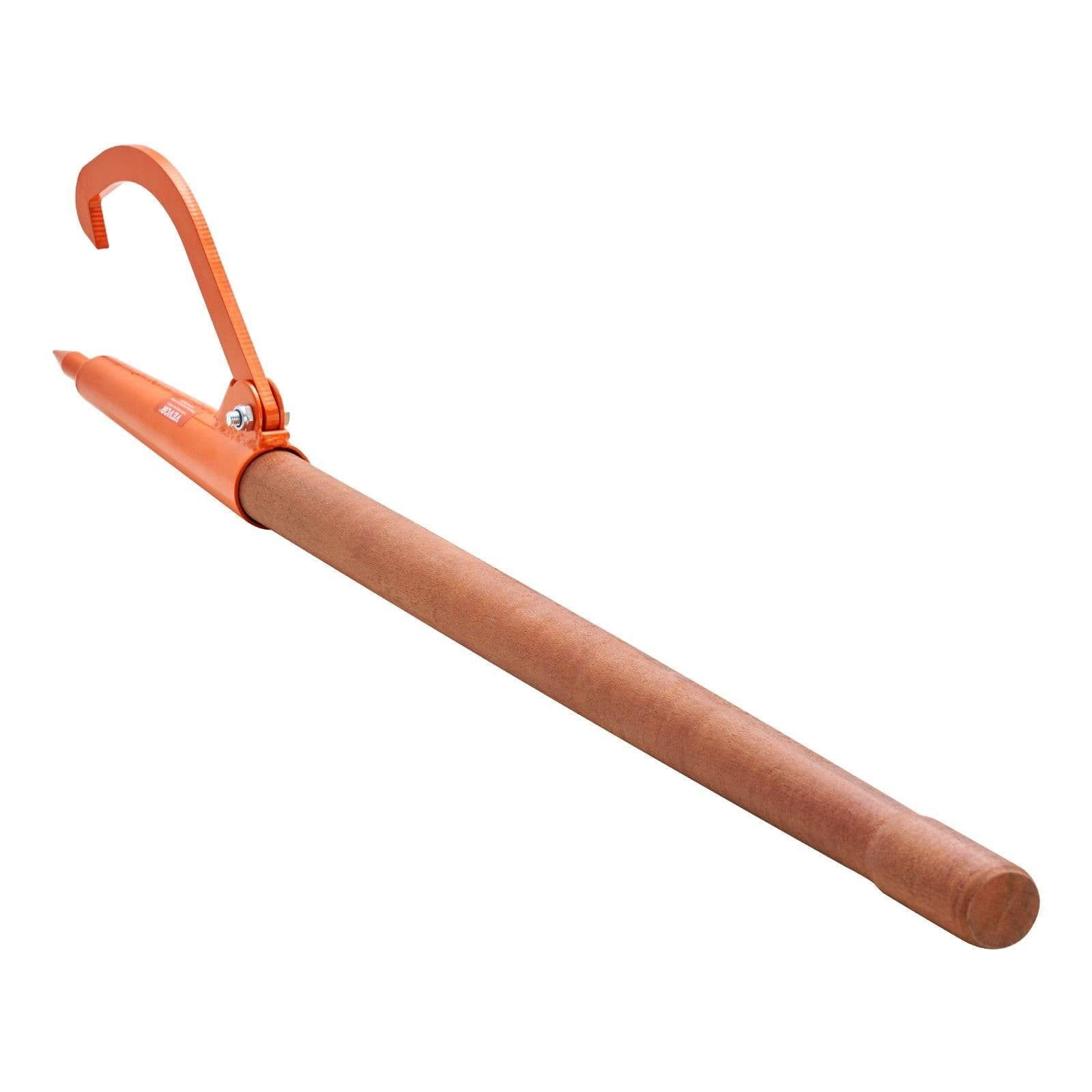 image-VEVOR Log Peavey, 46.5 in, Wooden Handle Log Lifter, Heavy Duty Log Roller with Max 18 in Opening, Rust-Resistant Log Jack Cant Hook, Felling Log Roller Tool for Rolling, Raising, Turning Logs