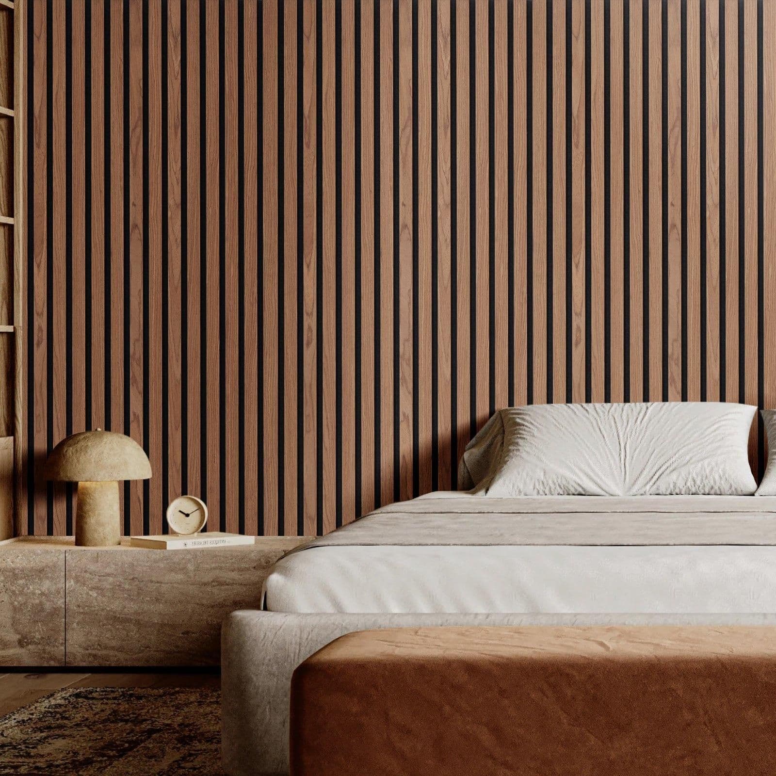 image-VEVOR Wood Slat Acoustic Panels, 7.9 x 94.5 inch, MDF Accent Wooden Wall Panels for Modern Interior Wall, Faux Wood Wall Board Panels for Stylish Decor and Noise Reduction, Walnut