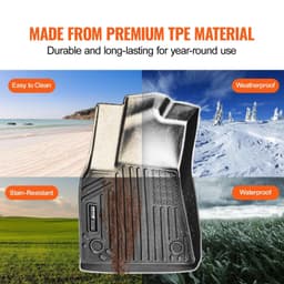 image-VEVOR Automotive Floor Mats, Fits for Tesla Model Y 2021-2024, 3 pcs Front and 2nd Row Liners, All Weather Custom Fit TPE Vehicle Floor Mats, Easy to Clean and Secure Floor Liners for SUV, Black