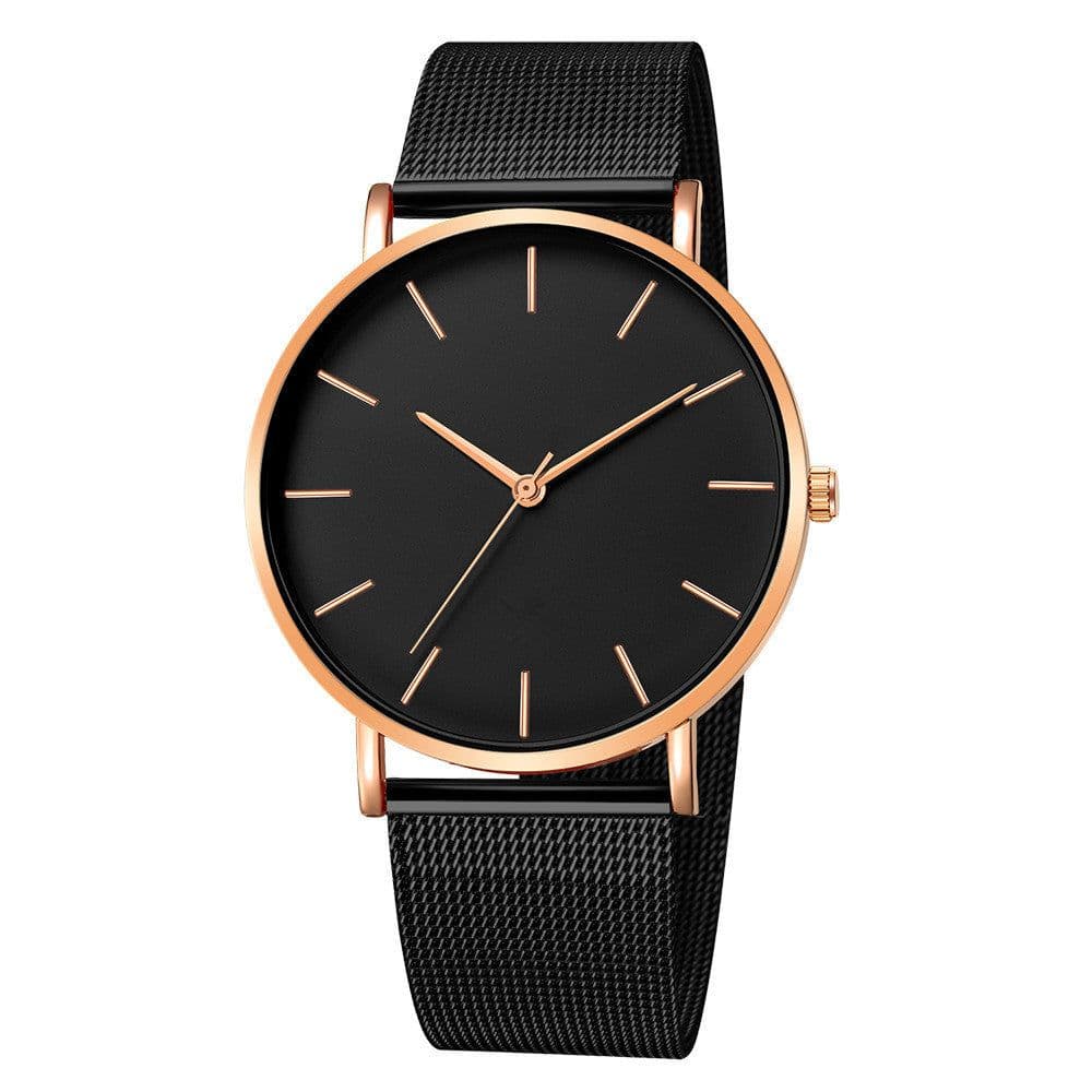 image-Hot selling men's fashion simple no LOGO watch mesh strap quartz watch student watch wristwatch