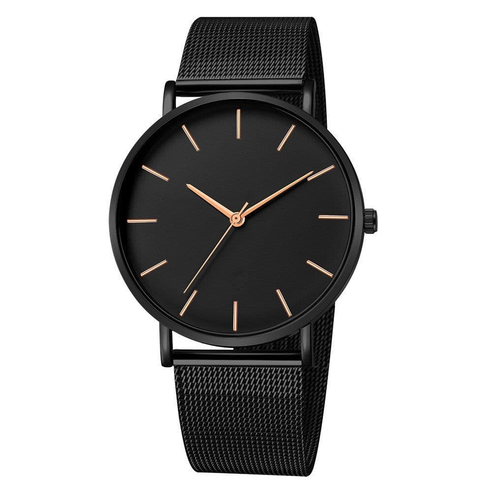 image-Hot selling men's fashion simple no LOGO watch mesh strap quartz watch student watch wristwatch