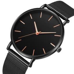 image-Hot selling men's fashion simple no LOGO watch mesh strap quartz watch student watch wristwatch